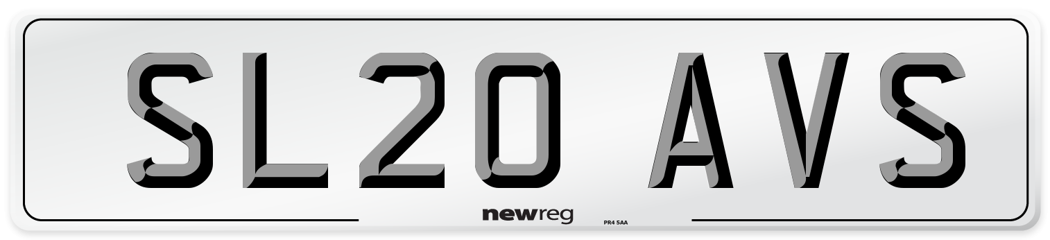 SL20 AVS Number Plate from New Reg